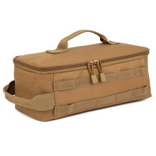 Gas Tank Storage Bag Climbing Outdoor Camping Large Capacity Oxford Cloth Khaki Double Zippers With Handle