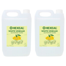 Hexeal Lemon Cleaner 10L – 2 x 5L White Vinegar, Lemon Fresh, Removes Grime