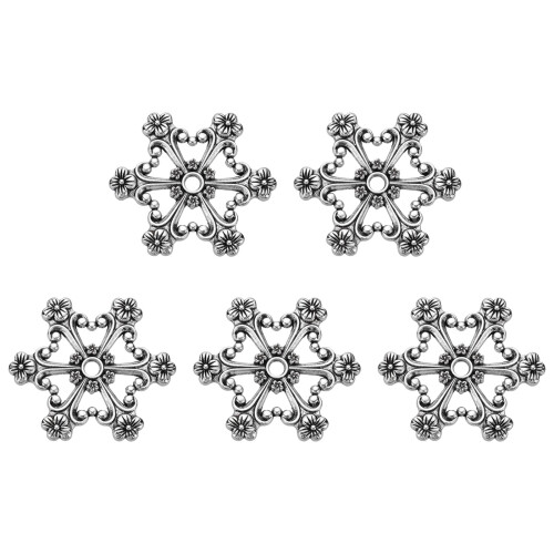 5Pcs Antique Embroidery Thread Winders-plum blossom silver