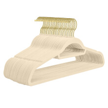 Cintres avec barre à nouer, polyvalents, surface en velours antidérapante, crochets pivotants à 360, design gain de place, cintres ultra-fins