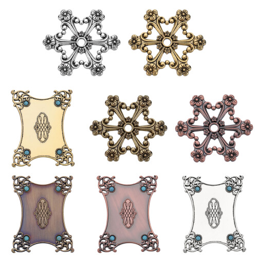 5Pcs Antique Embroidery Thread Winders-plum blossom silver 1