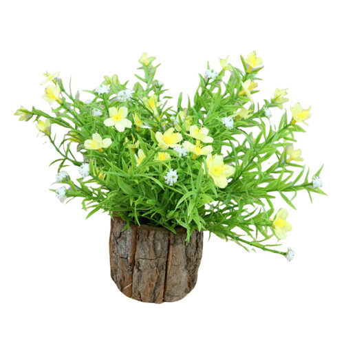 Decorative Artificial Plant with Pots Decoration for-Yellow