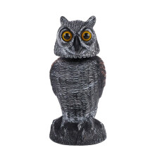 Owl for Bird Control 360Degree Rotating Head, Weatherproof Hawk Deterrent, Garden Yard Patio Collectible Figurine