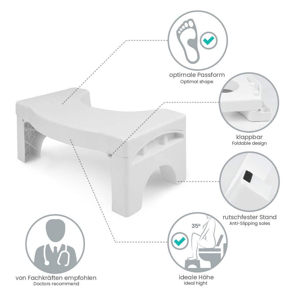 Colon Health Companion, Ergonomic Poop Stool, Portable Potty Footstool For Efficient Elimination, Family-Friendly Toilet Aid, Heavy-Duty With