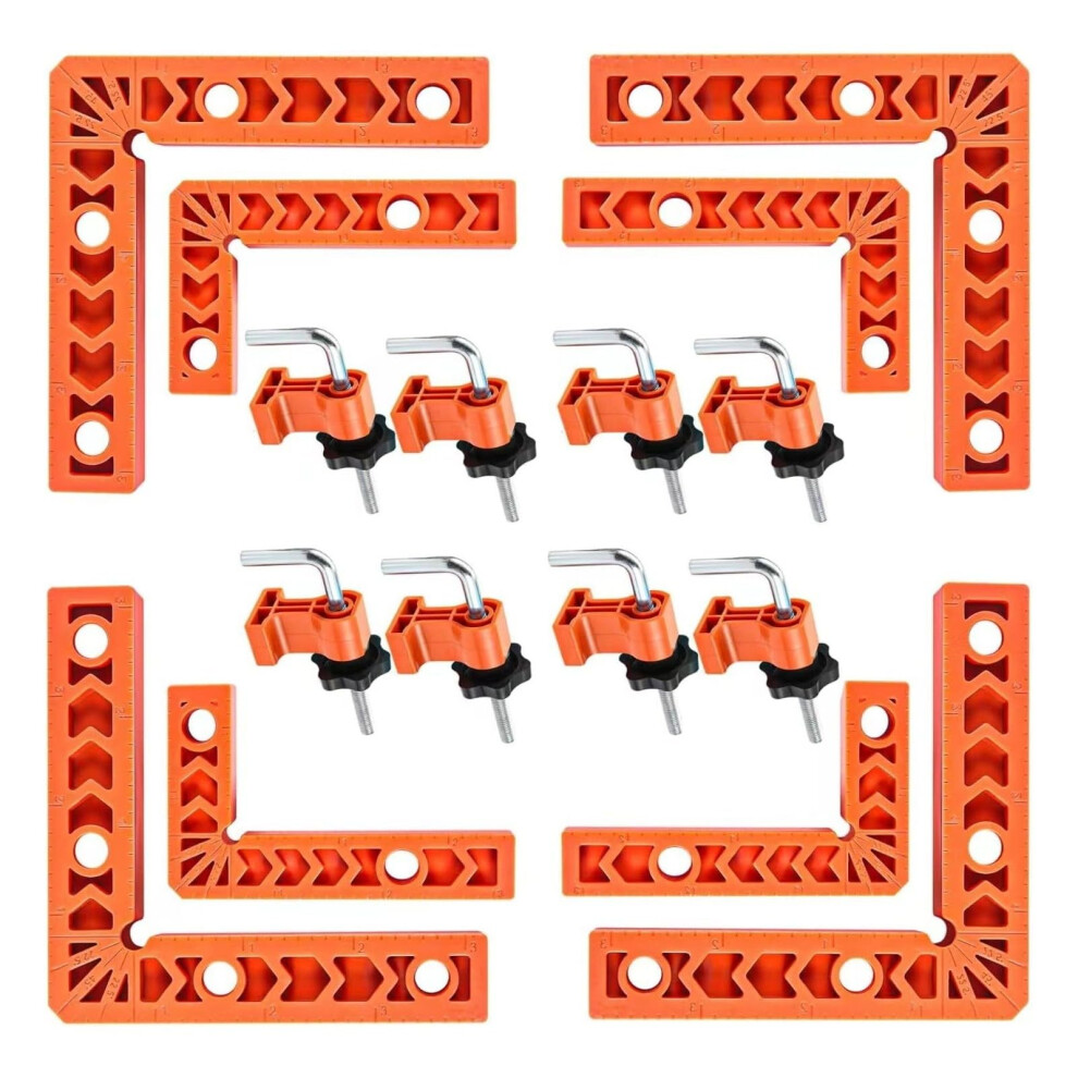 90 Degree Positioning Squares 8Piece Corner Clamps For Woodworking Tools Multicolor Set For Carpentry Applications 9365049242936