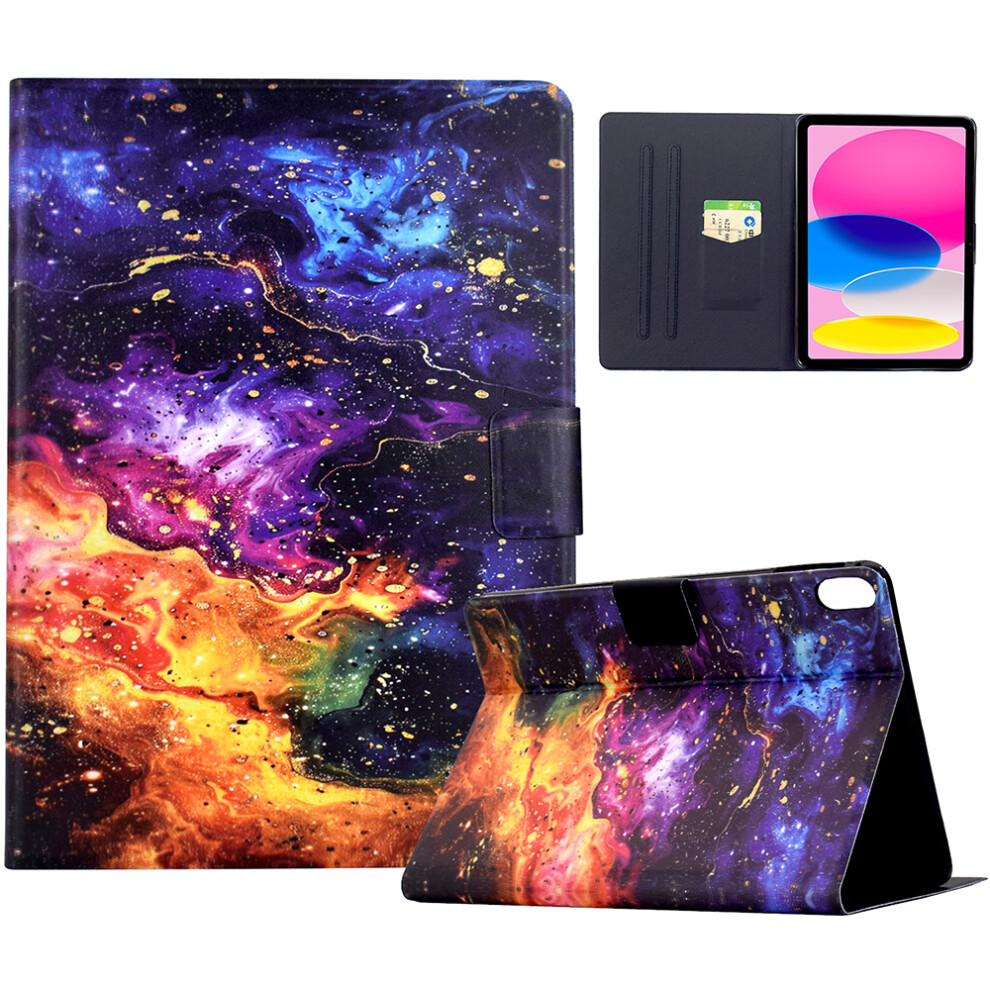 (Nebula) Stand Case For Ipad (2025) / Ipad 10.9 (2022) Pattern Printing Tablet Leather Cover With Auto Wake / Sleep 6914280807683