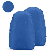 Capa de chuva impermeável e confortável para mochila, com revestimento prateado resistente e ajuste regulável para mochilas de 18 a 25 litros.