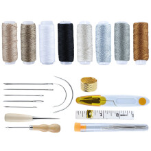 Leernaalden, doe-het-zelf handnaaigereedschap, multifunctionele knutselset, reparatieset voor meubelbekleding, diverse naalden, acht gekleurde