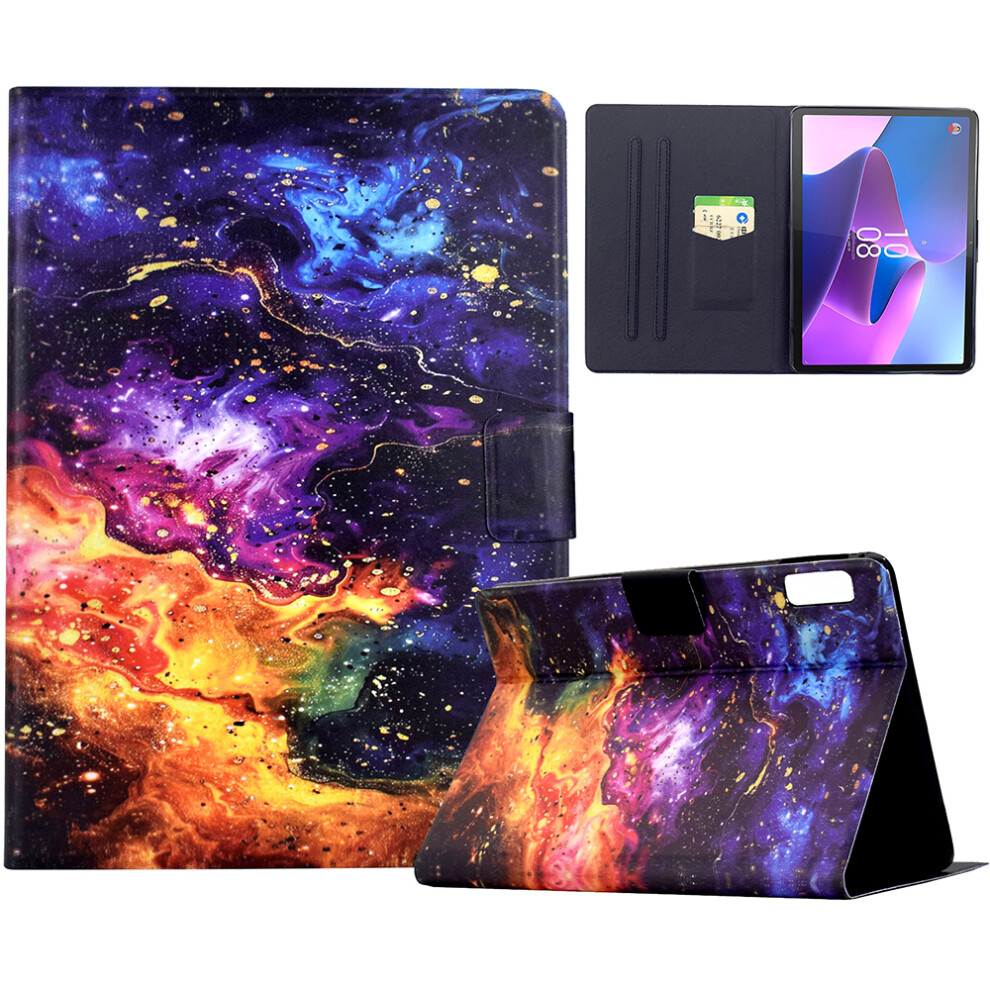 (Nebula) Stand Case For Lenovo Tab P11 Gen 2 Tb-350 Pattern Printing Tablet Leather Cover With Auto Wake / Sleep 6914286084545