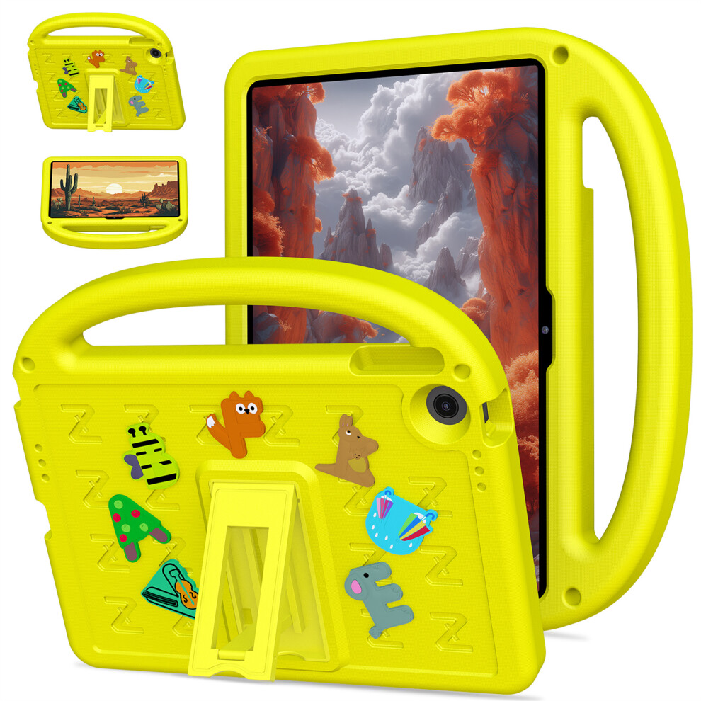 (Yellow) For Lenovo Tab 10.1 (2025) Tb-311Xu / Tab Tb311fu Kickstand Case Eva + Pc Tablet Protection Cover With Shoulder Strap Yellow 6914288547468