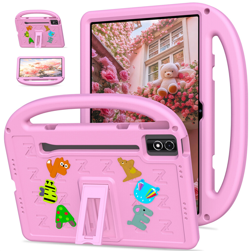 (Pink) Kickstand Eva + Pc Tablet Case With Shoulder Strap For Lenovo Tab P12 / Xiaoxin Pad Pro 12.7 (2025) / Xiaoxin Pad Plus 12.7 / Pink 6914280130804