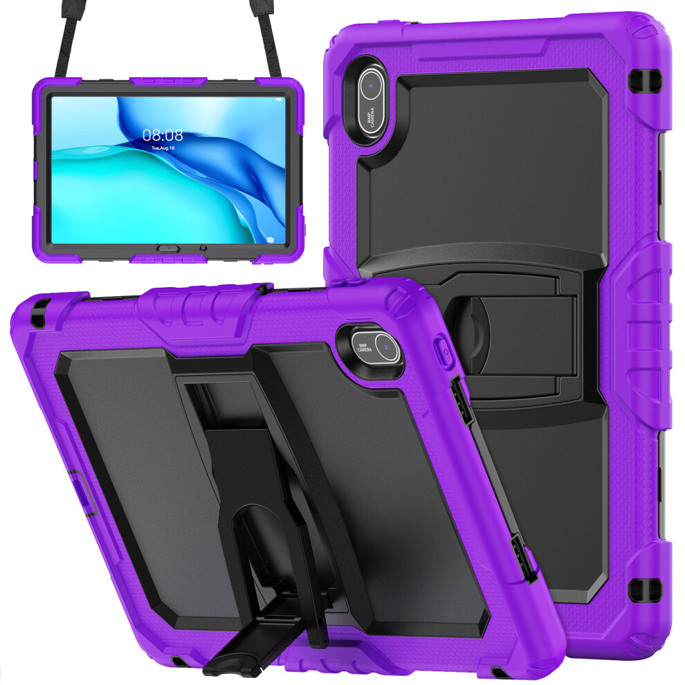 (Purple) For Huawei Matepad Se 11 Case Kickstand Pc + Silicone Shockproof Tablet Cover With Shoulder Strap Purple 6914286136176