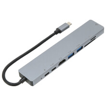 USB-C-Hub-Multiport-Adapter, Laptop-Dockingstation mit 4K-HDMI-Ausgang und PD-Schnellladefunktion, RJ45-Ethernet-Anschluss, USB-3.0-Anschluss mit SD-