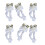 6Pcs Wedding Car Accessory with Silk Flower for Door-White 1