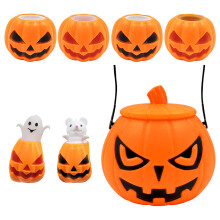 Glowing in Dark Halloween Mochi Squeeze Toy with Pumpkins-A03