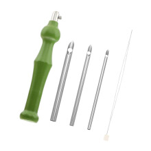 Wood Embroidery Pen Punching Needle Set for-No. 02 green
