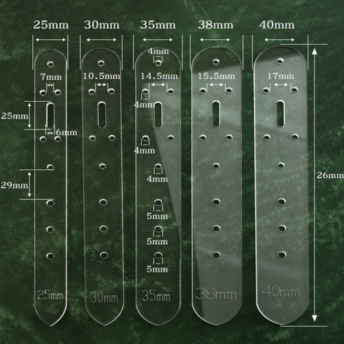5Pcs Clear Acrylics Belt Hole Punching Guides Templates 2