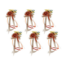 6 Pieces Wedding Celebration Accessories Elegant-dirty orange