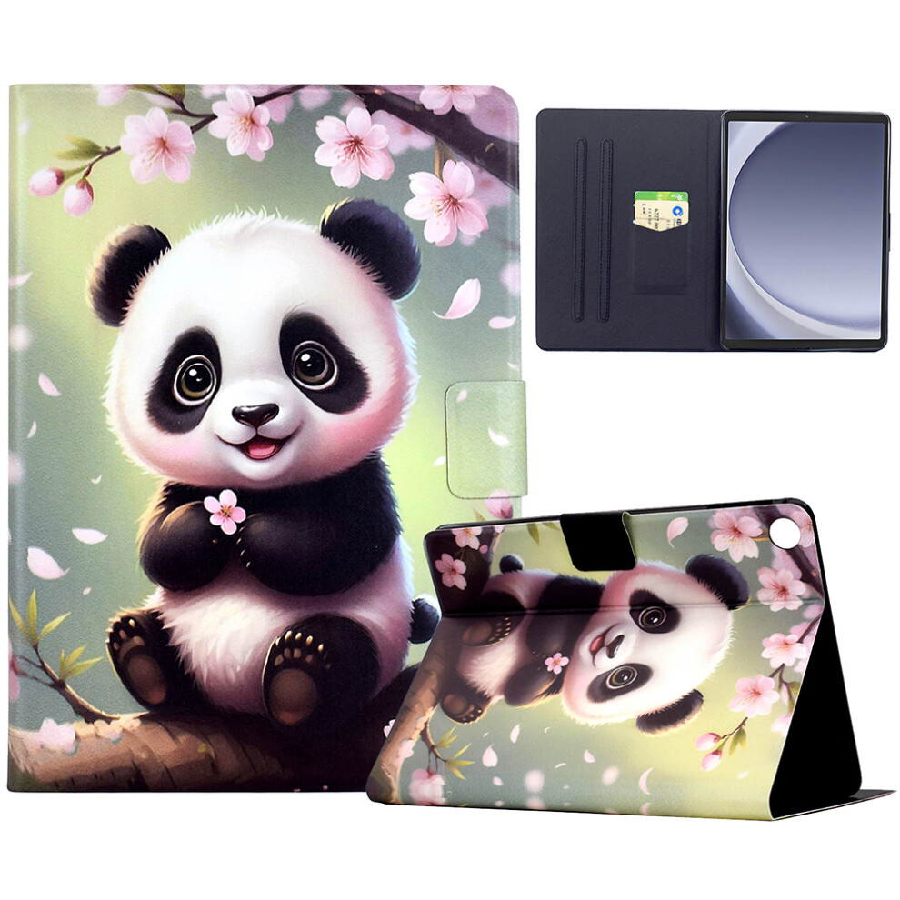 (Sakura Panda) For Samsung Galaxy Tab A9 Stand Case Pattern Printing Tablet Leather Cover With Auto Wake / Sleep 6914286431950