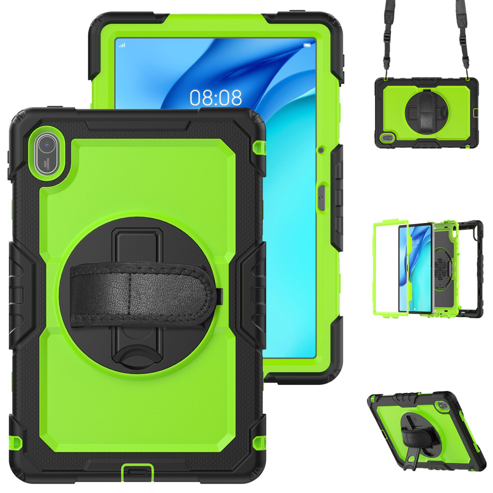 ( / Yellowgreen) For Huawei Matepad Se 11 Case Pc + Silicone Tablet Cover With Pet Anti-Scratch Film And Shoulder Strap Black 6914289373004