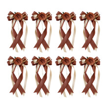 Set of 8 Elegant Floral Bowknots for Wedding Car-number 3