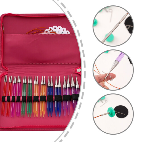 10Pairs of Interchangeable Circular Knitting Needle Set for 1