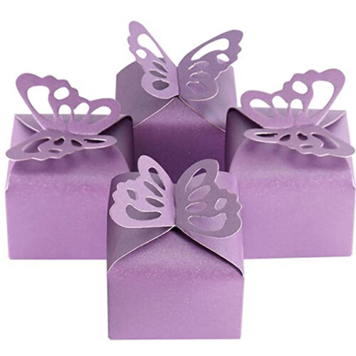 100pcs Butterfly Confectionery Boxes for Birthday Party-White 2