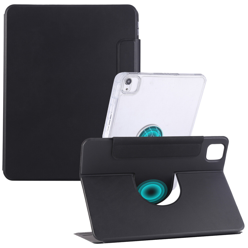 (Black) For Ipad (2025) / 10.9 (2022) Case Magnetic Detachable Rotating Stand Acrylic + Leather Tablet Cover Black 6914286951410