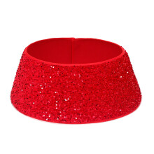 Festival Home Decorative Sequined Christmas Tree Collar-Red L