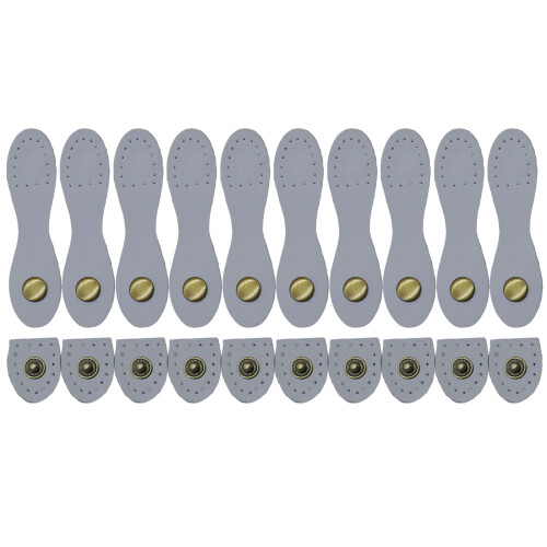 10 Pcs/Set Leather Snap Buckles Purse Closure-Light Grey