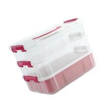 Large Capacity Storage Box with Lid 3 Layer Storage-China Red