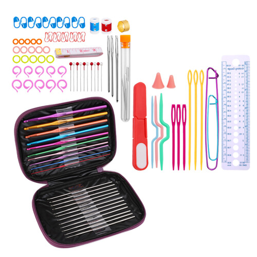 Crochet Hook Set with Crochet Yarns, Knitting Needle,-Set 5