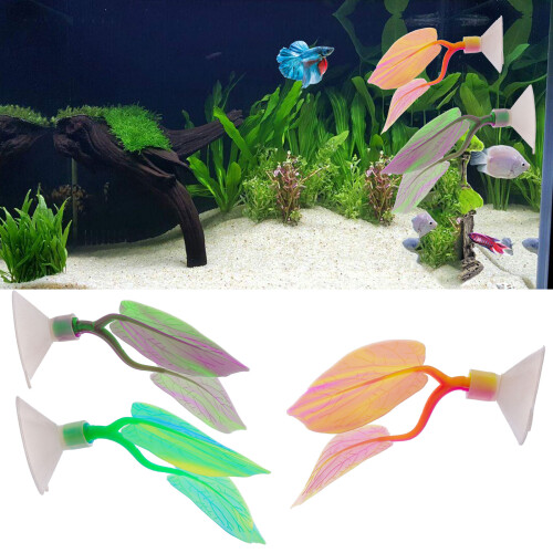 Decorative Water Plant Colorful Artificial Leaf Beautify-Purple 2