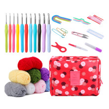 Ergonomic Crochet Hook Set with Crochet Yarns, Knitting-Set 1
