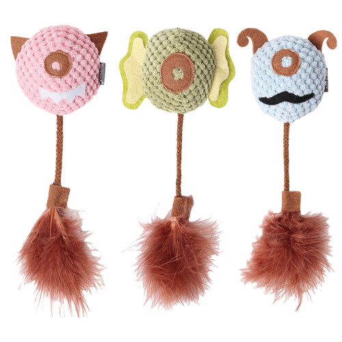 Catnips for Cats Soft Toy Teaser Cats Soft-pink plus green 1