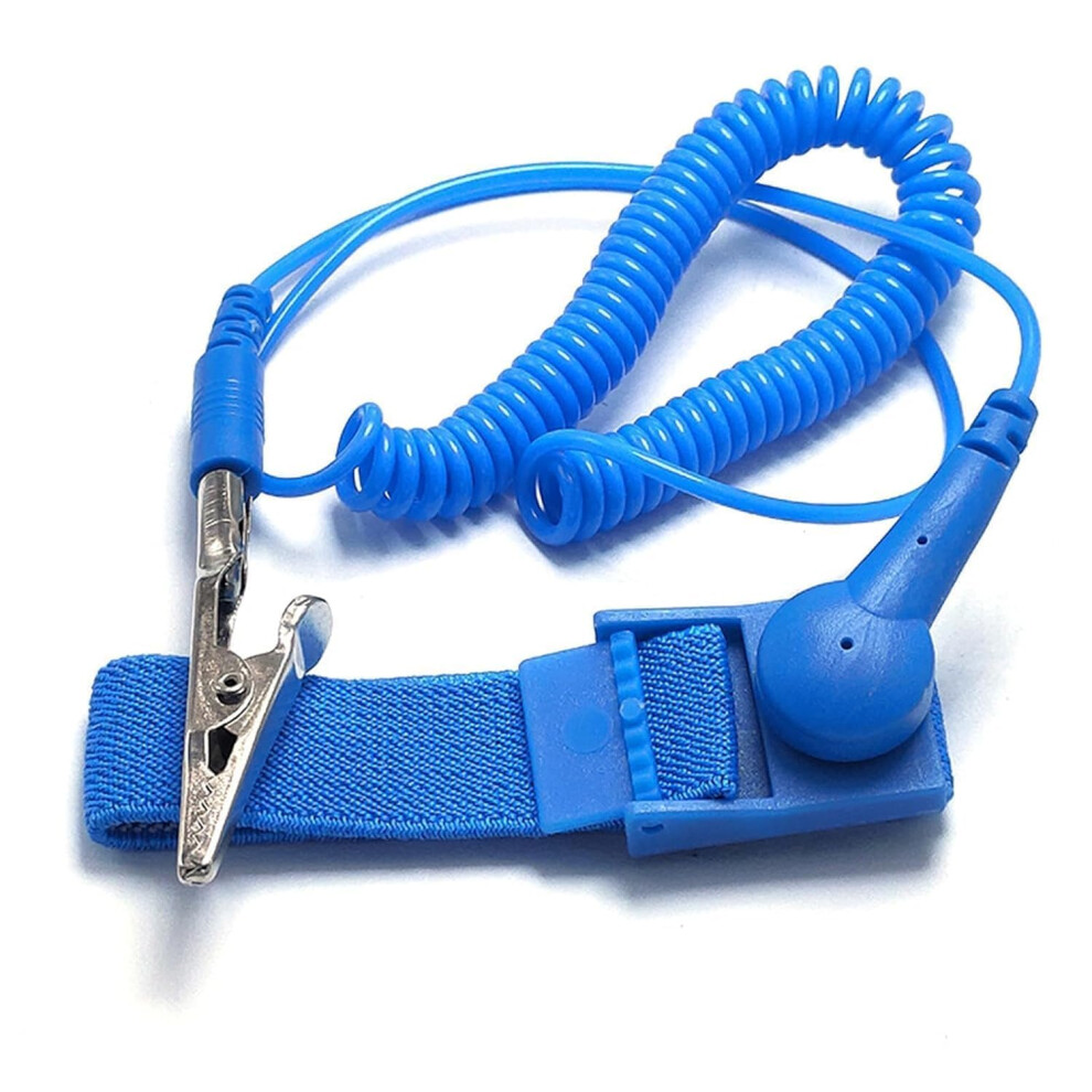 Anti Static Wrist Strap 1 Pc Grounding Wristband With Alligator Clip And Extendable Cable For Esd Safe Repairs 9365049243452