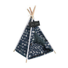 Fashion Print Cats House Bed-navy blue cat Short stick splicing