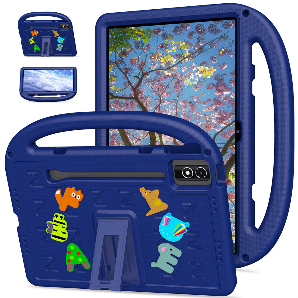 (Navy ) Kickstand Eva + Pc Tablet Case With Shoulder Strap For Lenovo Tab P12 / Xiaoxin Pad Pro 12.7 (2025) / Xiaoxin Pad Plus 12.7 / Blue 6914280298412
