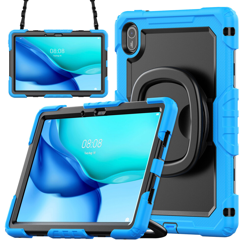(Baby ) For Huawei Matepad Se 11 Kickstand Case Pc + Silicone Tablet Cover With Shoulder Strap Blue 6914281152683