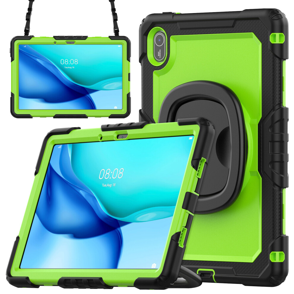 ( / Yellowgreen) For Huawei Matepad Se 11 Kickstand Case Pc + Silicone Tablet Cover With Shoulder Strap Black 6914285612787