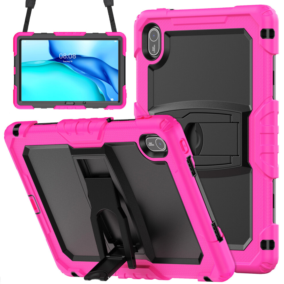 (Rose) For Huawei Matepad Se 11 Case Kickstand Pc + Silicone Shockproof Tablet Cover With Shoulder Strap 6914284642822