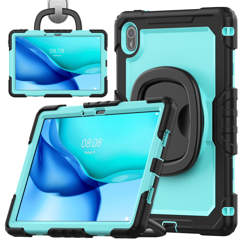 (Black / Baby Blue) For Huawei Matepad Se 11 Case Ring Kickstand Pc + Silicone Shockproof Tablet Cover Blue,Black 6914286568847