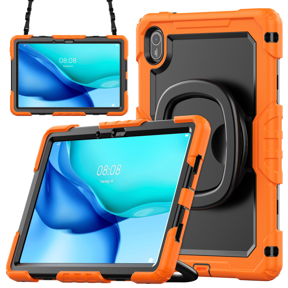 (Orange) For Huawei Matepad Se 11 Kickstand Case Pc + Silicone Tablet Cover With Shoulder Strap Orange 6914280072883