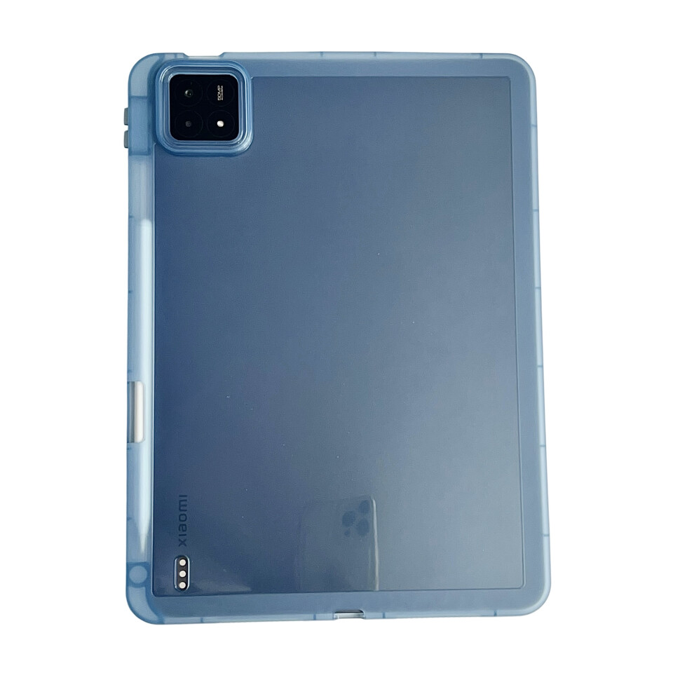 (Transparent ) For Xiaomi Pad 6S Pro 12.4 Case Clear Tpu Anti Drop Tablet Cover With Pencil Holder Blue 6914284330262