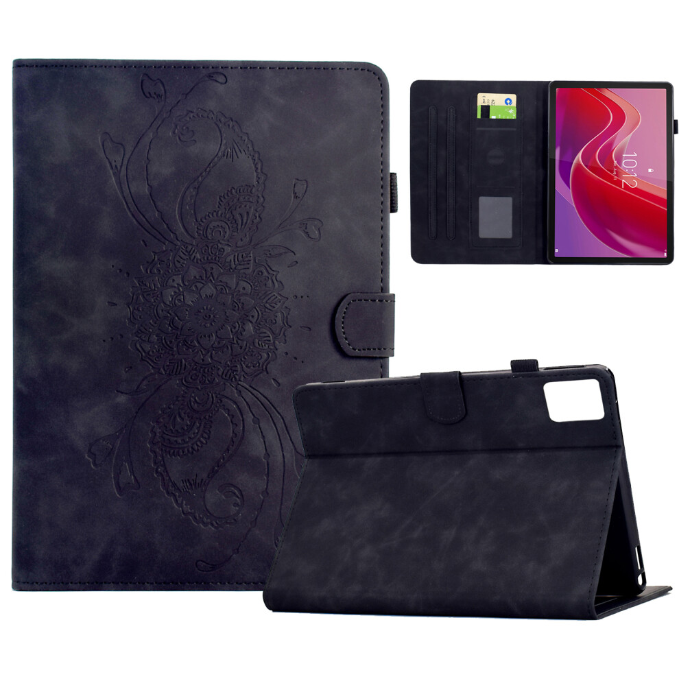 (Black) For Lenovo Tab M11 / Xiaoxin Pad 11 2024 Case Mandala Imprinted Leather Tablet Cover With Card Slots Black 6914282799702