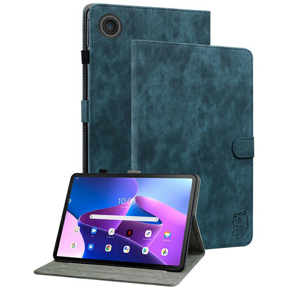 (Blue) For Lenovo Tab Tb311fu Case Tiger Imprint Anti-Scratch Pu Leather Tablet Cover Blue 6914281187920