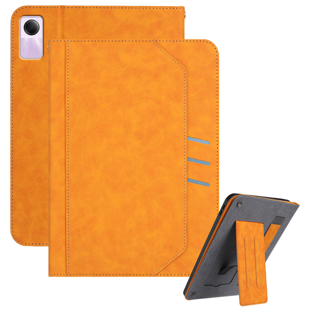 (Yellow) For Xiaomi Redmi Pad Se Stand Case Auto Wake / Sleep Pu Leather Tablet Cover With Wallet / Hand Strap Yellow 6914282364320