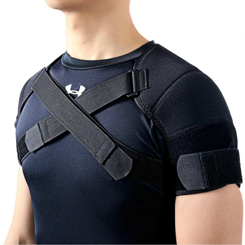 Sport Double Shoulder Adjustable Support Unisex Compression Belt Joint Protection Arthritis Relief Scapula Tendinitis
