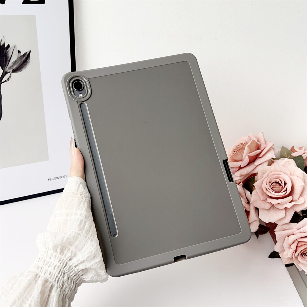 (Grey) For Samsung Galaxy Tab S9 Case Solid Color Tpu Tablet Cover With Pencil Holder Grey 6914283559176
