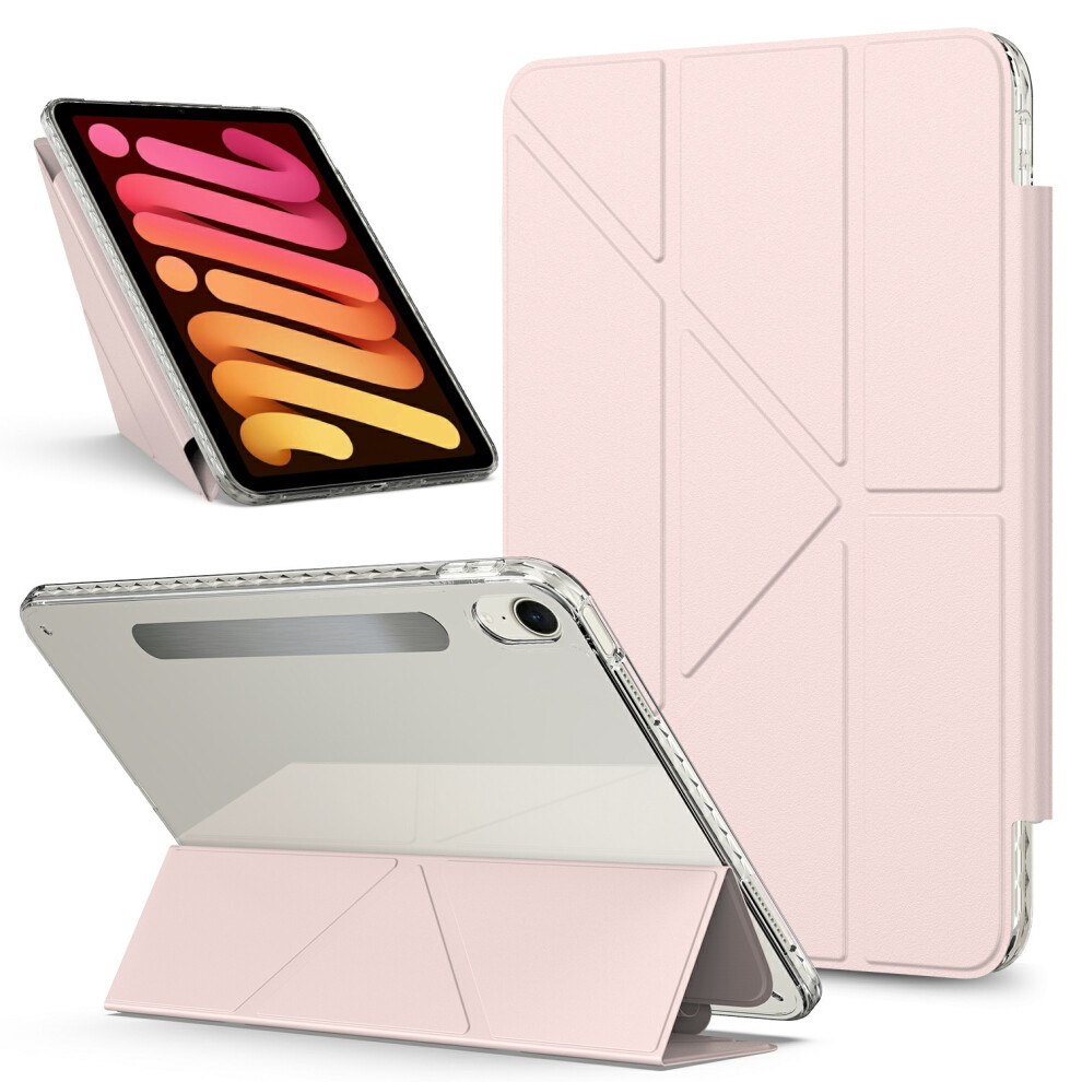 (Pink) For Ipad Mini (2024) / (2021) Tablet Case Stand Magnetic Detachable Pu Leather Cover With Auto Wake / Sleep Pink 6914288094382